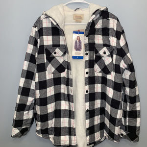Ladies' Sherpa Lined Hooded Flannel